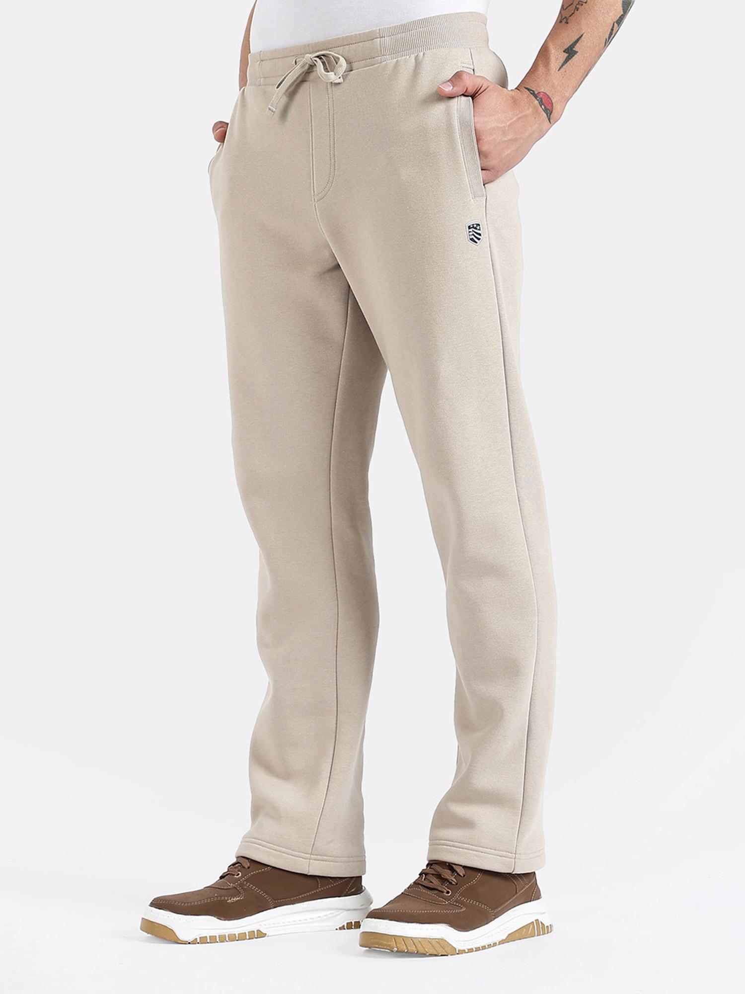 Jockey UM78 Men's Super Combed Cotton Rich Fleece Trackpants - Pure Cashmere Beige