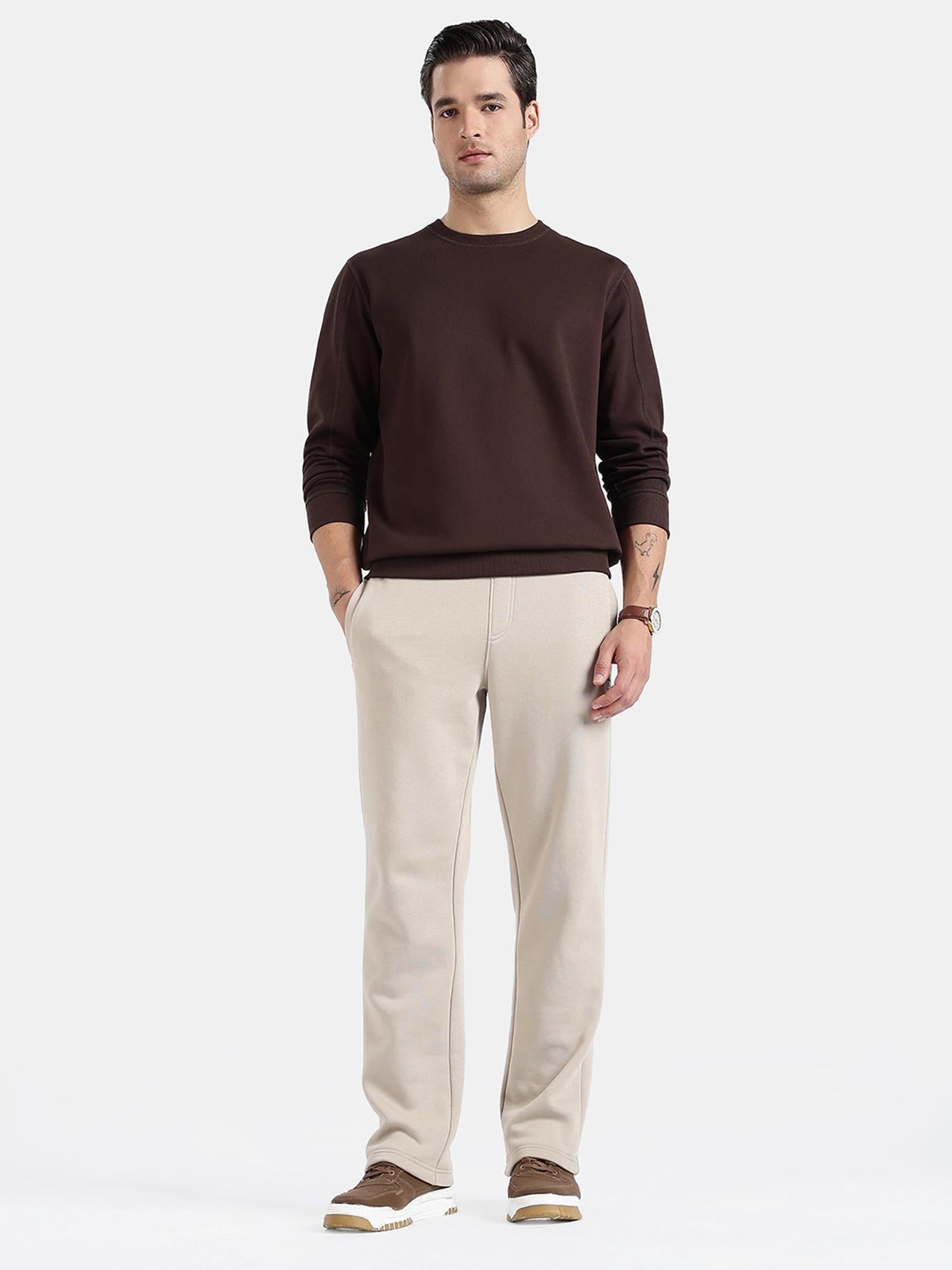 Jockey UM78 Men's Super Combed Cotton Rich Fleece Trackpants - Pure Cashmere Beige