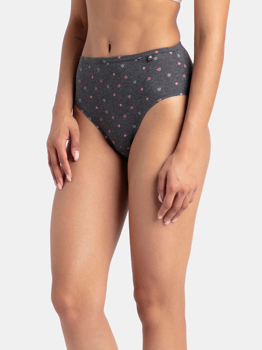 Jockey Women's 3-Pack High Coverage Super Combed Cotton StayFresh Hipster Briefs