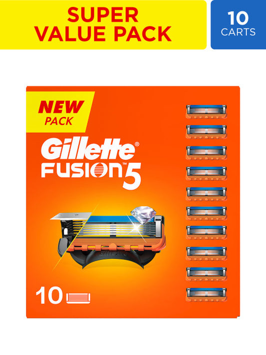 Gillette Fusion5 Men's Razor Blade Cartridges, 10-Count for Smooth Shaving