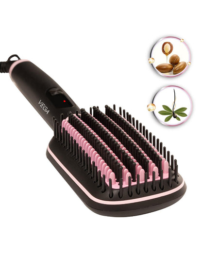 VEGA LitStyle L2 Hair Straightener Brush Keratin Argan Oil Ceramic
