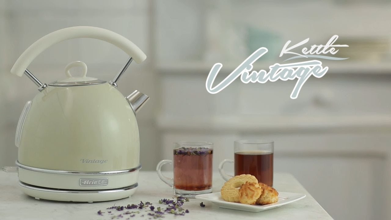 Ariete 2877 Vintage Green Electric Kettle 1.7L with Auto Shut-off