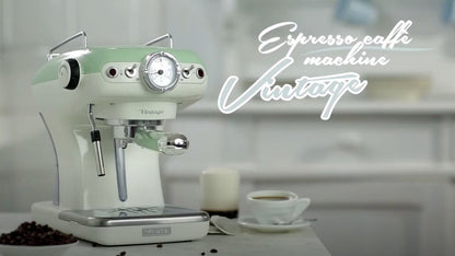 Ariete Vintage Espresso Coffee Machine Green, 15 Bar Pump, Maxi-Cappuccino Device