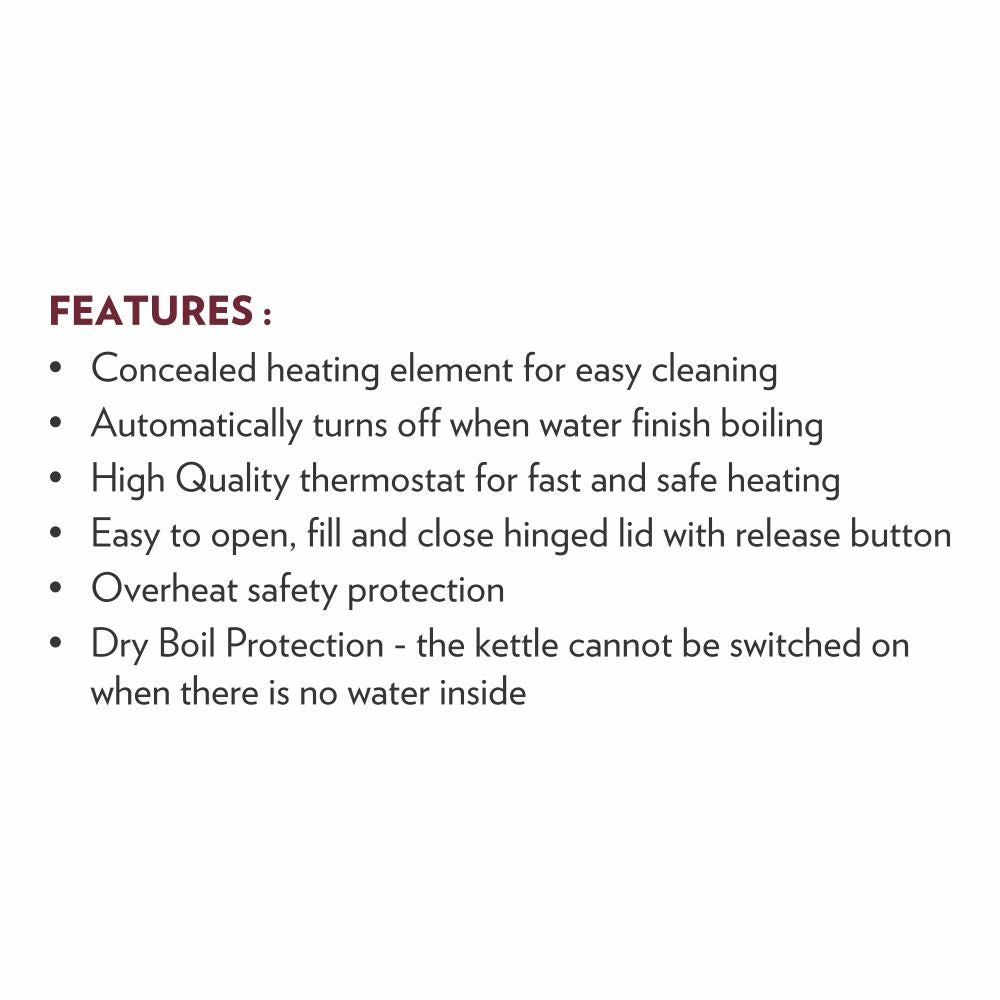 Borosil Rio 1.5L Stainless Steel Electric Kettle with Auto Cut-Off & Dry-Boil Protection