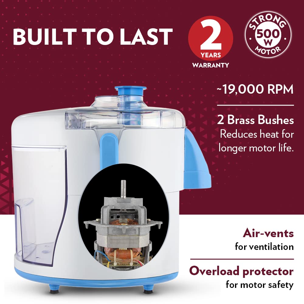 Borosil Primus II 500W Multi-Functional Juicer Mixer Grinder Appliance