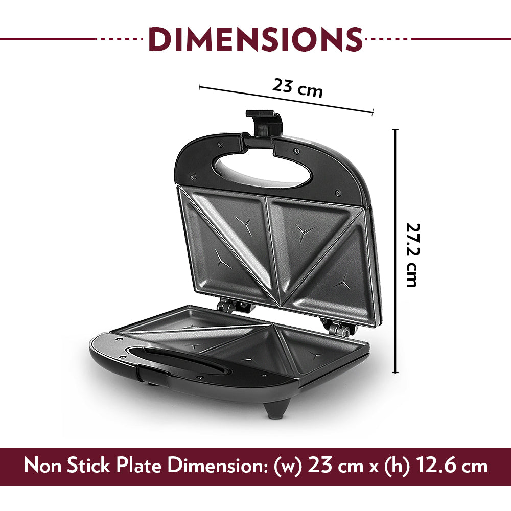 Borosil Klassy Stainless Steel Non-Stick Sandwich Maker for Quick Meals