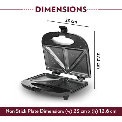 Borosil Klassy Stainless Steel Non-Stick Sandwich Maker for Quick Meals