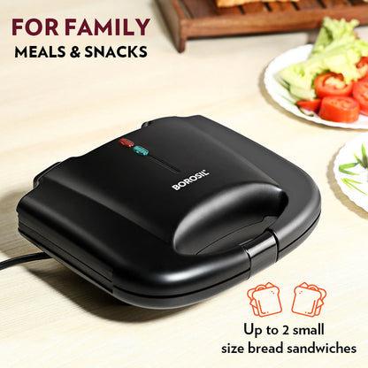 Borosil Klassy Stainless Steel Non-Stick Sandwich Maker for Quick Meals