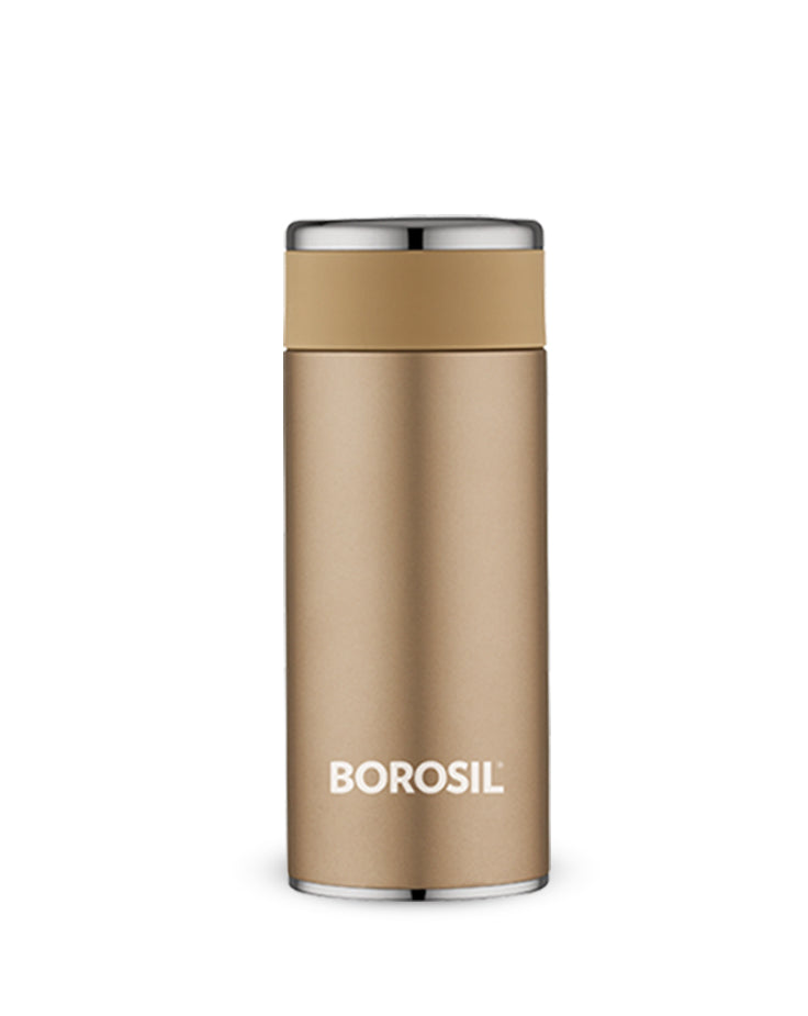 Borosil Travelsmart Rose Gold Insulated Stainless Steel Water Bottle 260ml