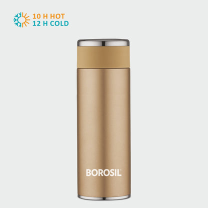 Borosil Travelsmart Rose Gold Insulated Stainless Steel Water Bottle 260ml