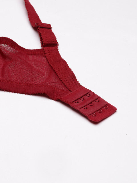 Enamor Full Coverage Wirefree Lace Lift Bra for Women, Non-Padded Support