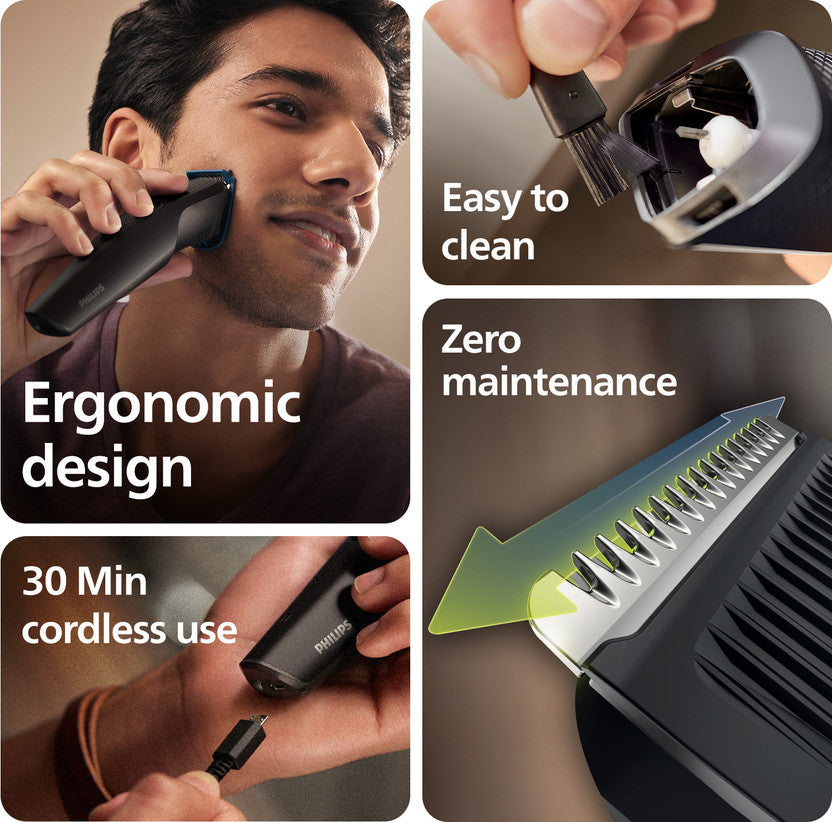 Philips BT1233/18 DuraPower Skin Safe Cordless Beard Trimmer Blue