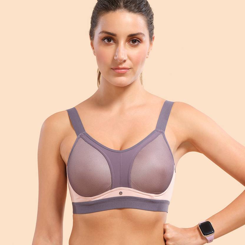 Enamor Full Coverage Wirefree High-Impact Sports Bra for Women, Lightly Padded