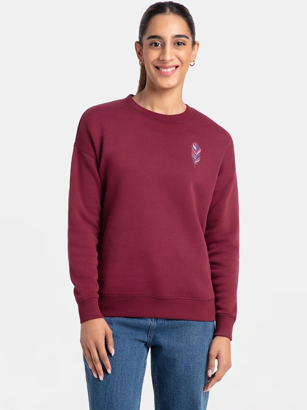 Jockey Super Combed Cotton Rich Fleece Fabric Sweatshirt with Drop Shoulder Styling U109