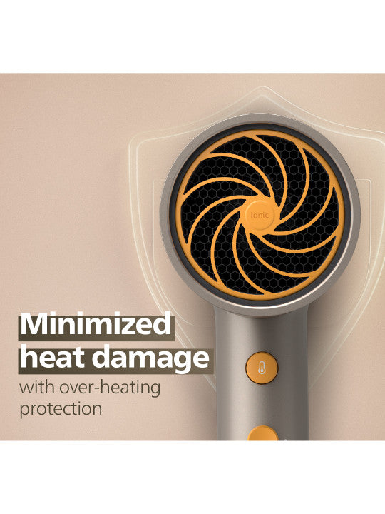 Philips 1600W Hair Dryer with 4 Heat Speed Modes Brown Orange