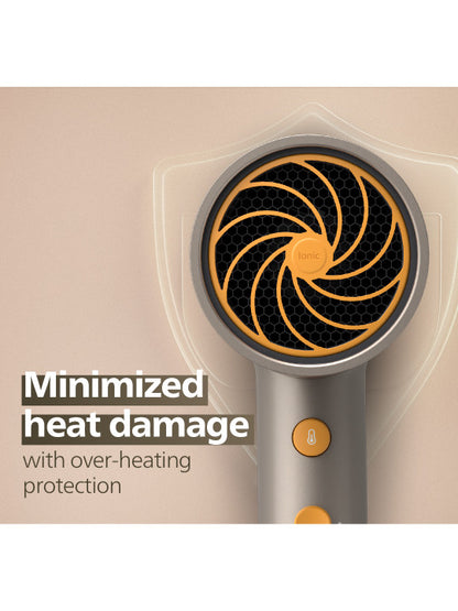 Philips 1600W Hair Dryer with 4 Heat Speed Modes Brown Orange