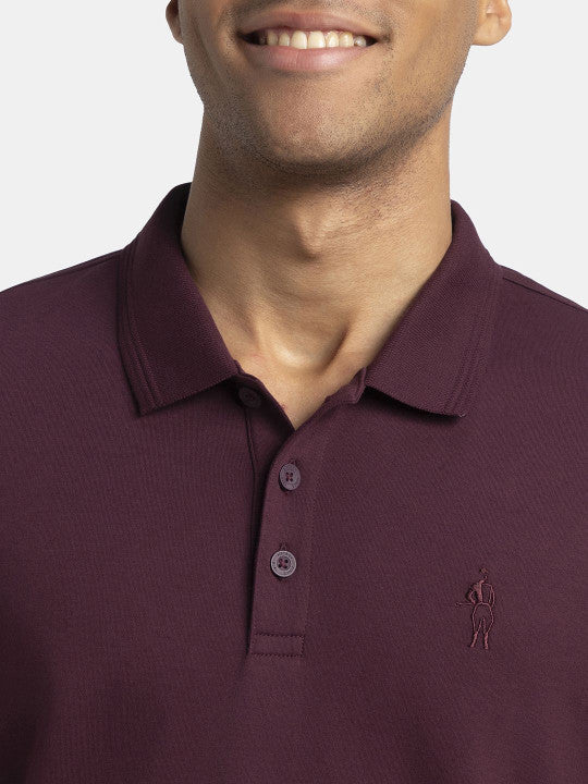 Jockey Men's Super Combed Cotton Rich Full Sleeve Polo T-Shirt with Ribbed Cuffs