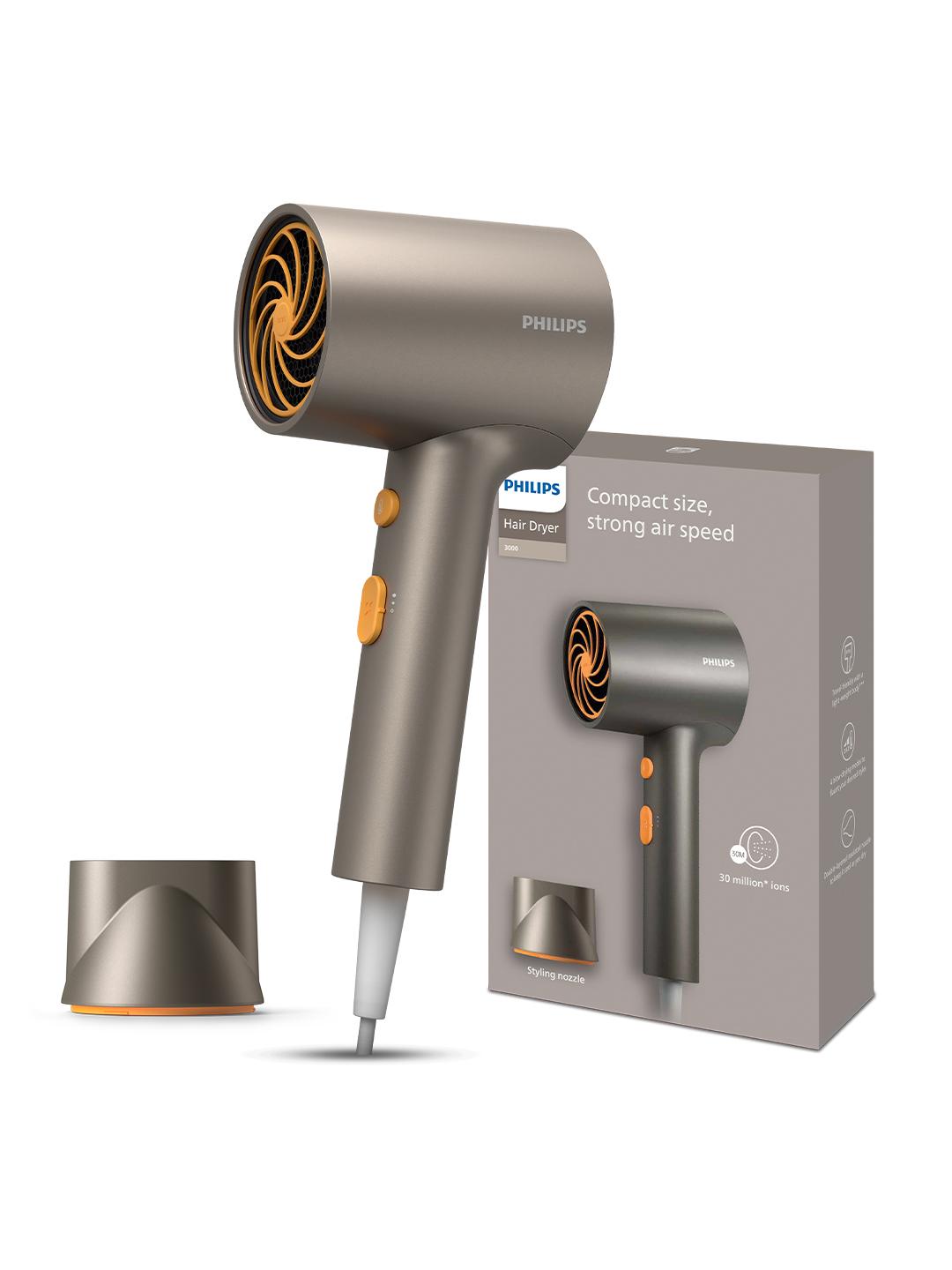 Philips 1600W Hair Dryer with 4 Heat Speed Modes Brown Orange